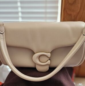Coach Pillow Tabby Cream Leather Shoulder Bag